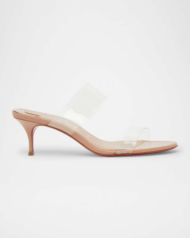 Just Nothing Clear Red Sole Slide Sandals